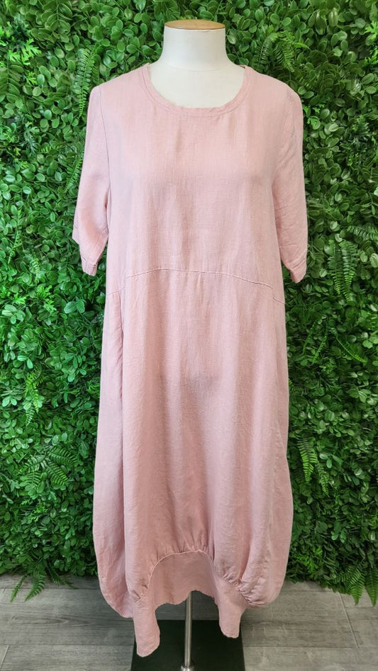 Preen Pink Linen Shift Dress (12)