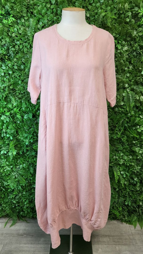 Preen Pink Linen Shift Dress (12)