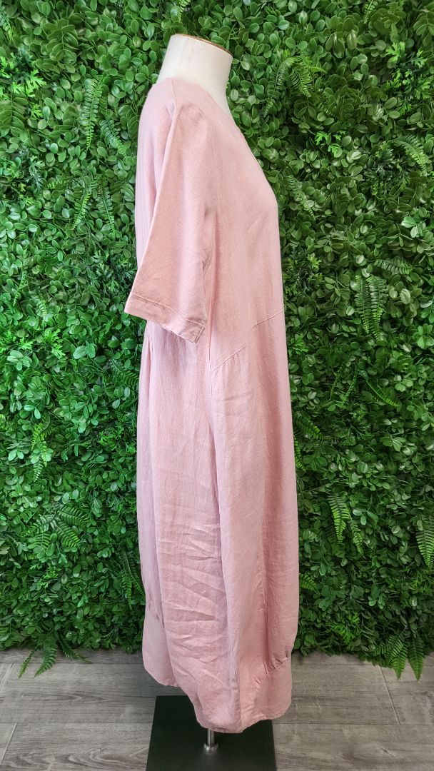 Preen Pink Linen Shift Dress (12)