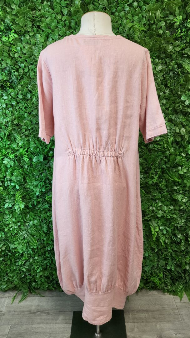 Preen Pink Linen Shift Dress (12)