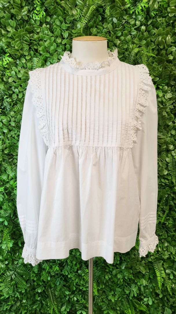 Ivy + Jack White Bib Front Top (12-14)