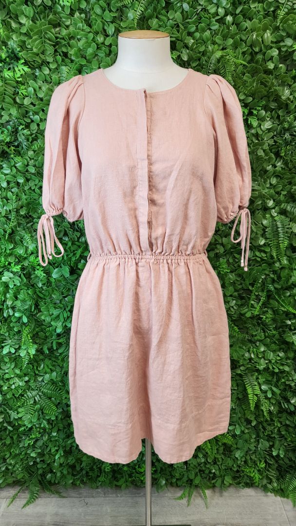Witchery Pink Linen Dress (8)