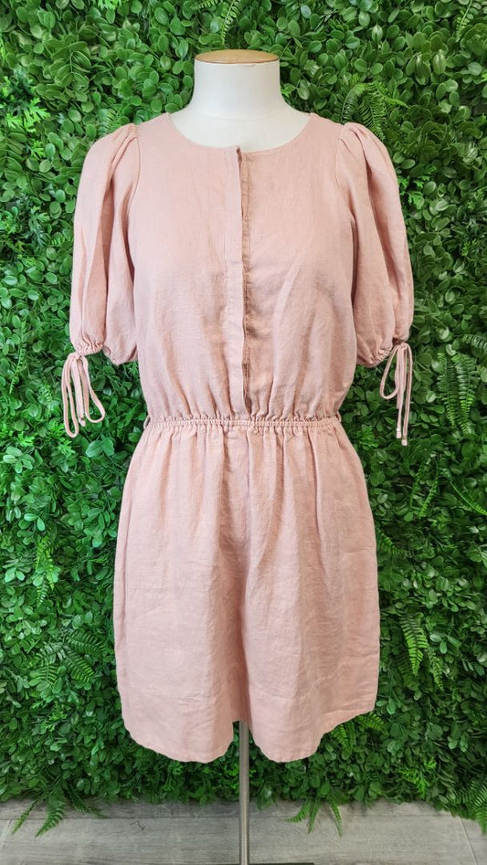 Witchery Pink Linen Dress (8)