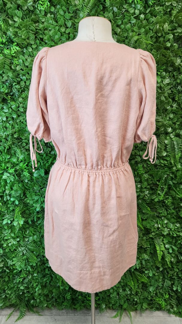 Witchery Pink Linen Dress (8)