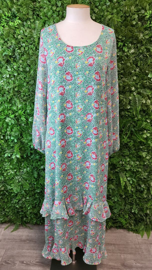 Augustine Green Print Frill Hem Maxi (8)
