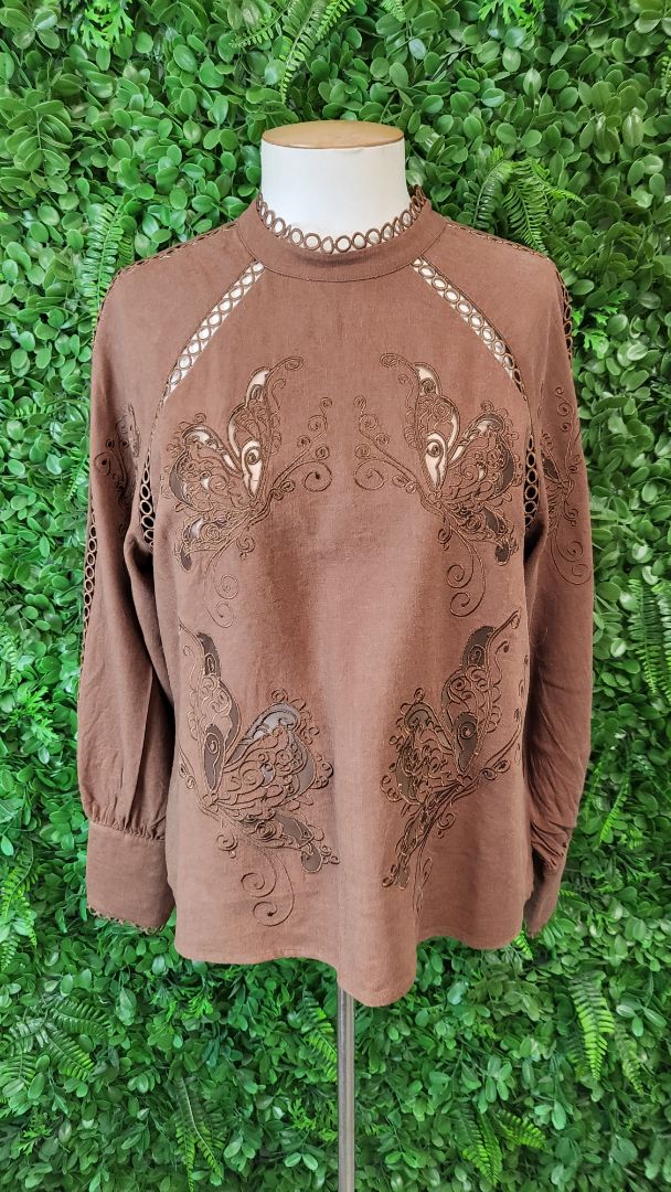 Fate+Becker Brown Lattice Top (10)