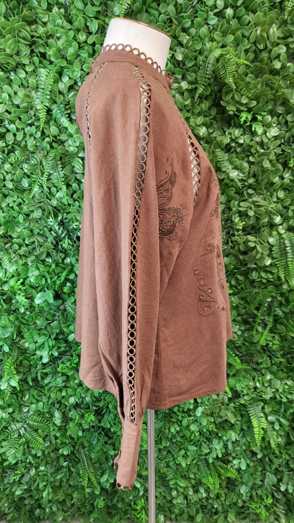 Fate+Becker Brown Lattice Top (10)