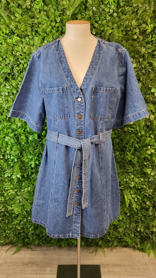 Addison Mid Blue Denim Mini Dress (18)