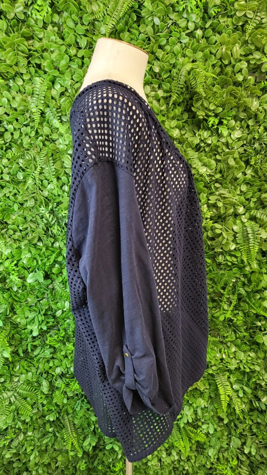 Virtuelle Navy Mesh Top (18)