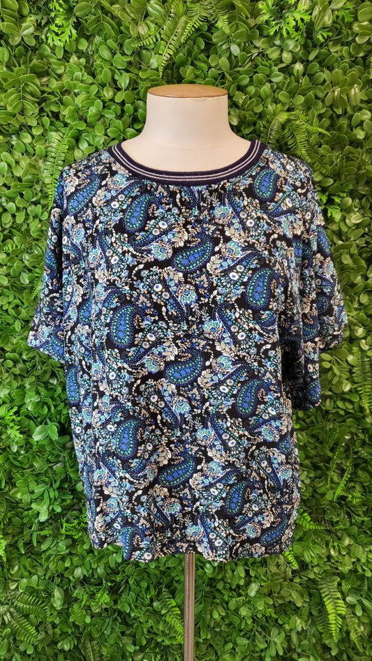 Seduce Blue Floral Top (8-10)