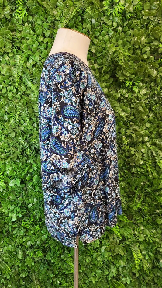 Seduce Blue Floral Top (8-10)