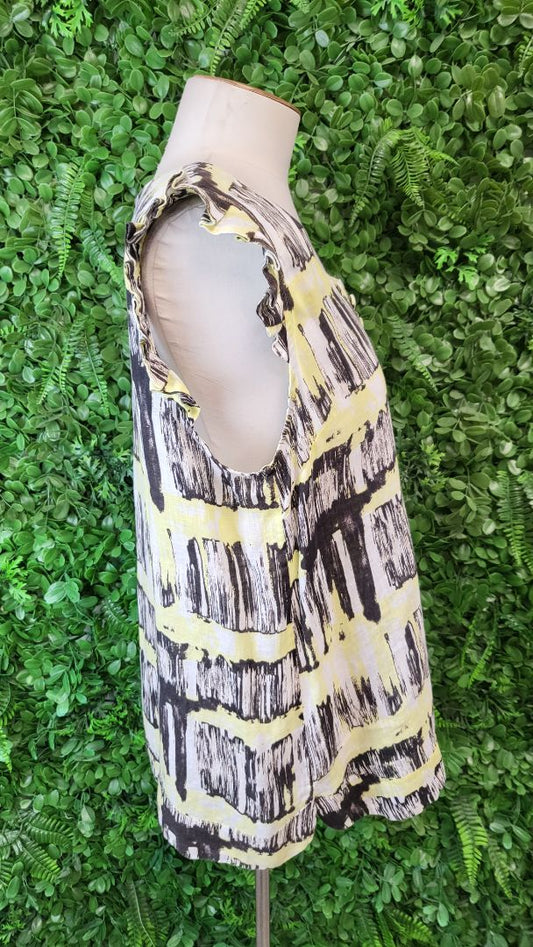 Blue Illusion Print Linen Top (12)