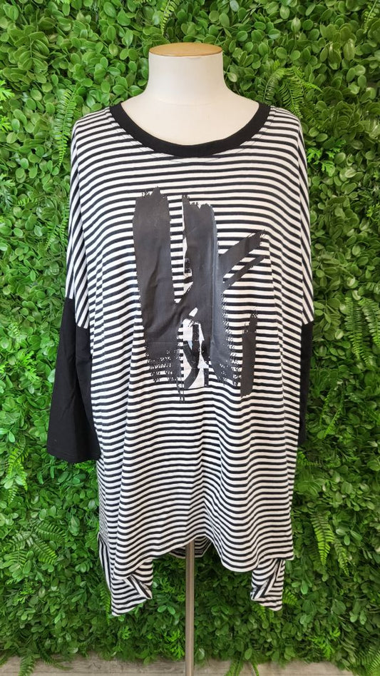 Deanne Hobbs Stripe Oversized Top (18-22)