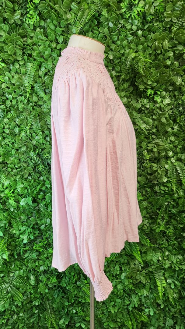 Seeking Lola Pink Shirred Yoke Top (12)