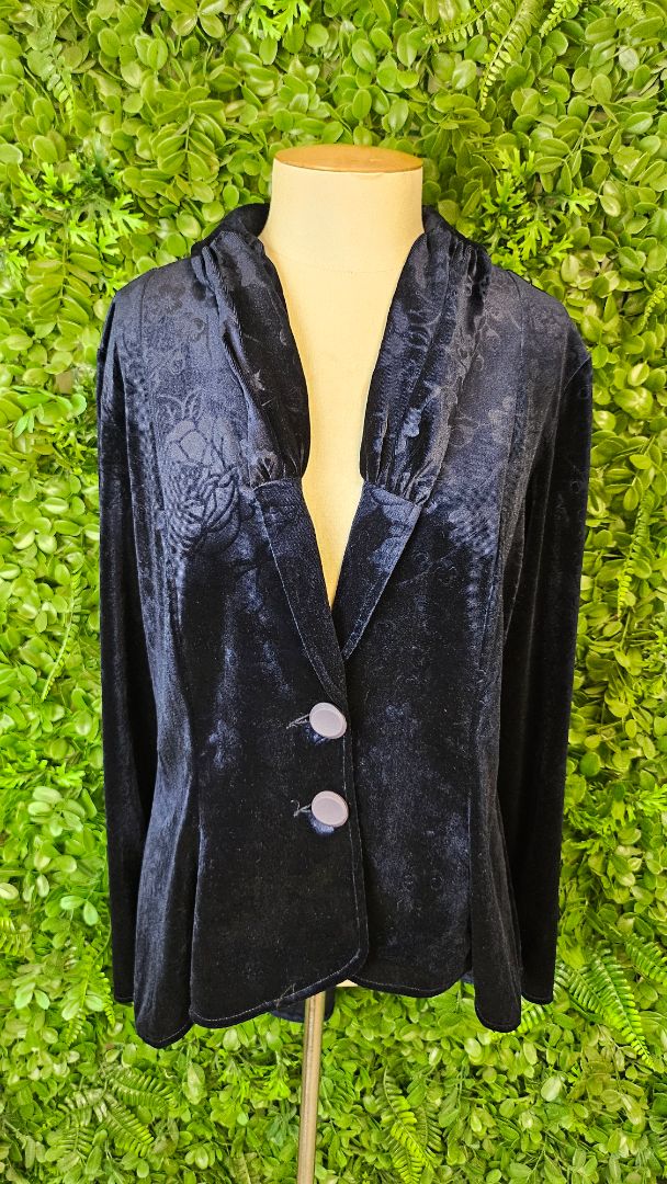 Annah Stretton Navy Velvet Blazer (16)