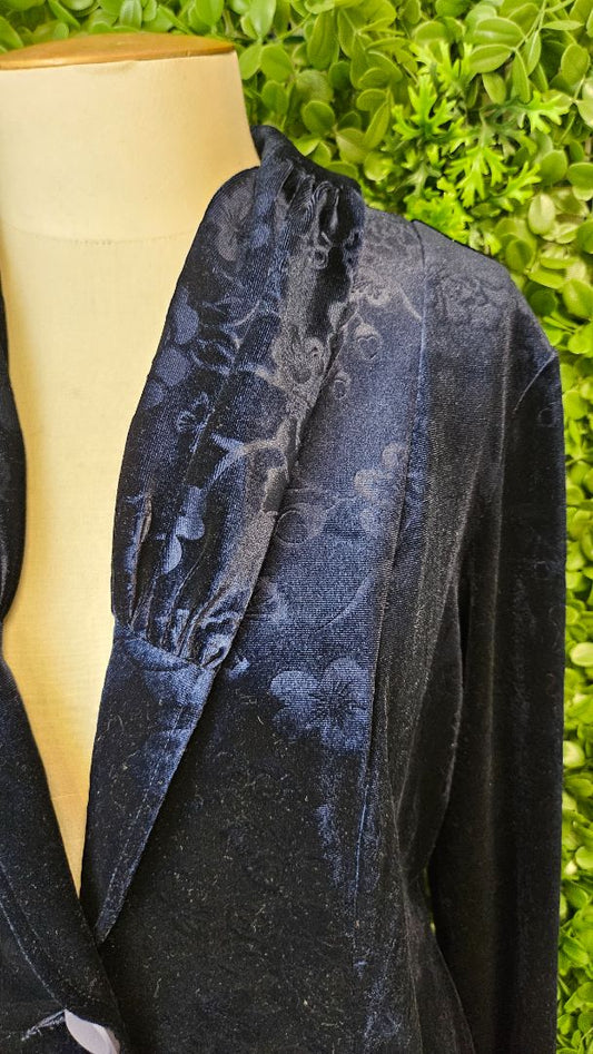 Annah Stretton Navy Velvet Blazer (16)