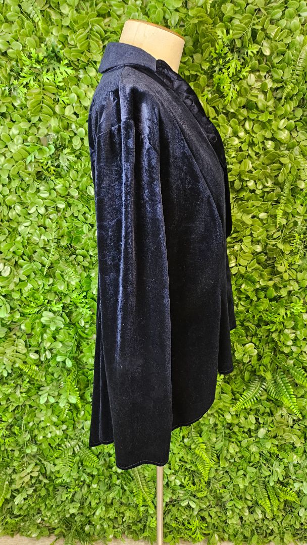 Annah Stretton Navy Velvet Blazer (16)