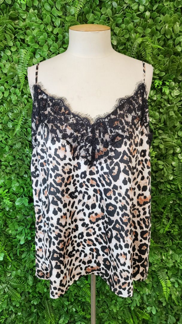 Drama The Label Animal Print Lace Sateen  Cami (16)