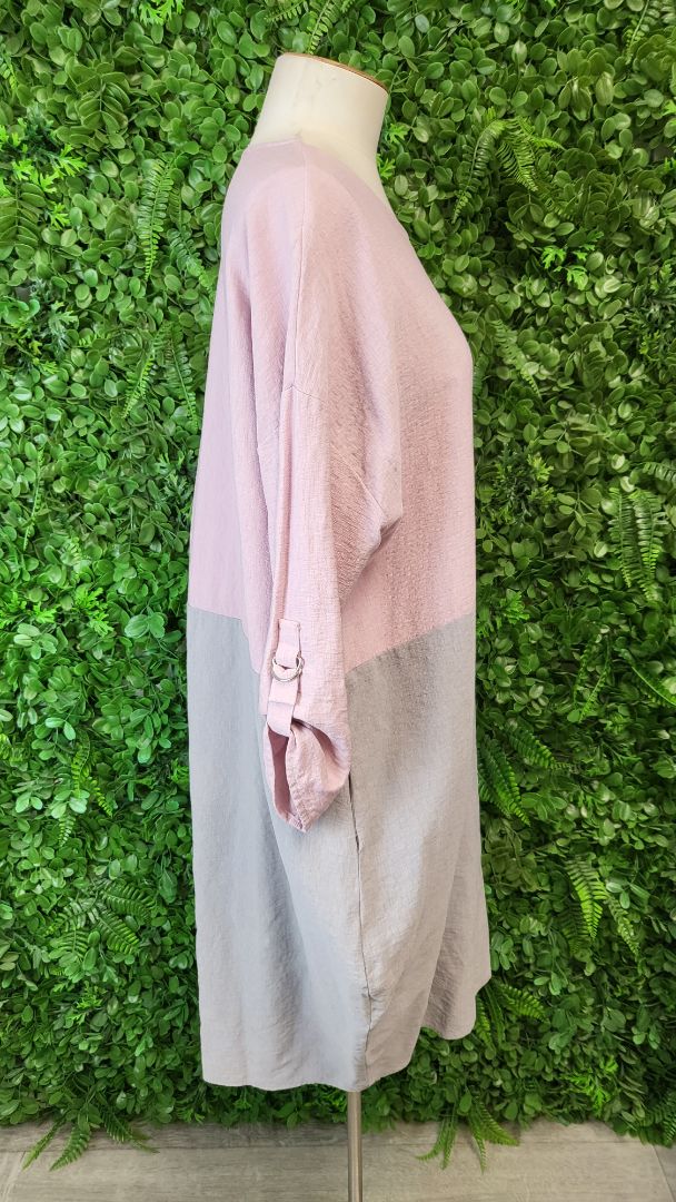 Dressed Pink/Grey Contrast Dress (12-14)