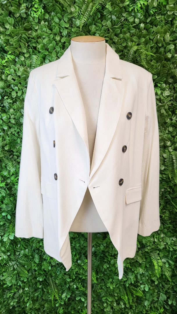 Bohemian Cream Linen Blend Blazer (12)