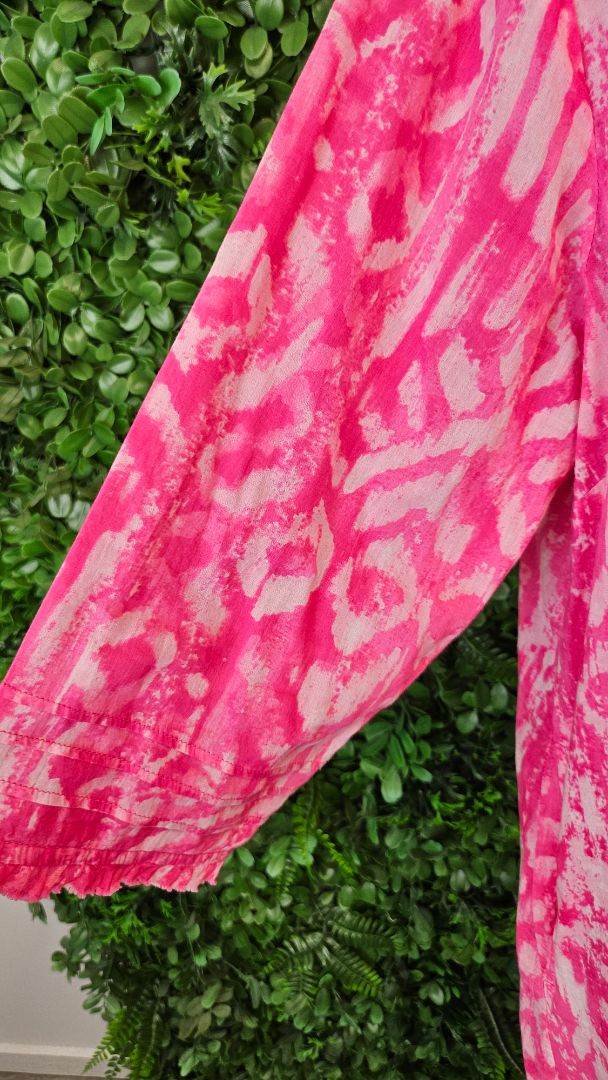 Orientique Pink Print Cotton Dress (16)