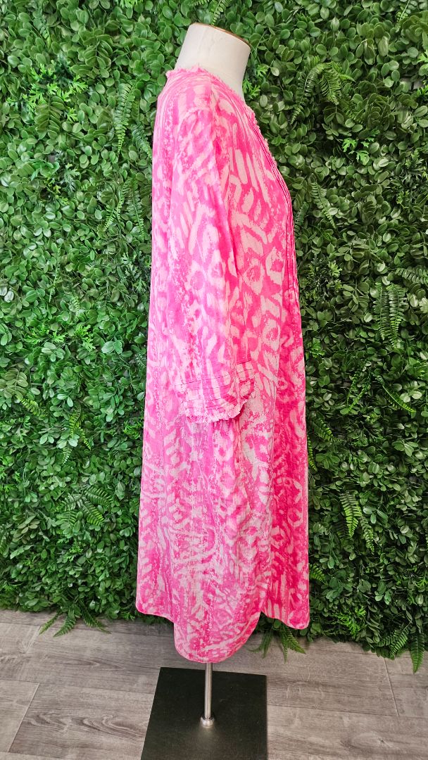 Orientique Pink Print Cotton Dress (16)
