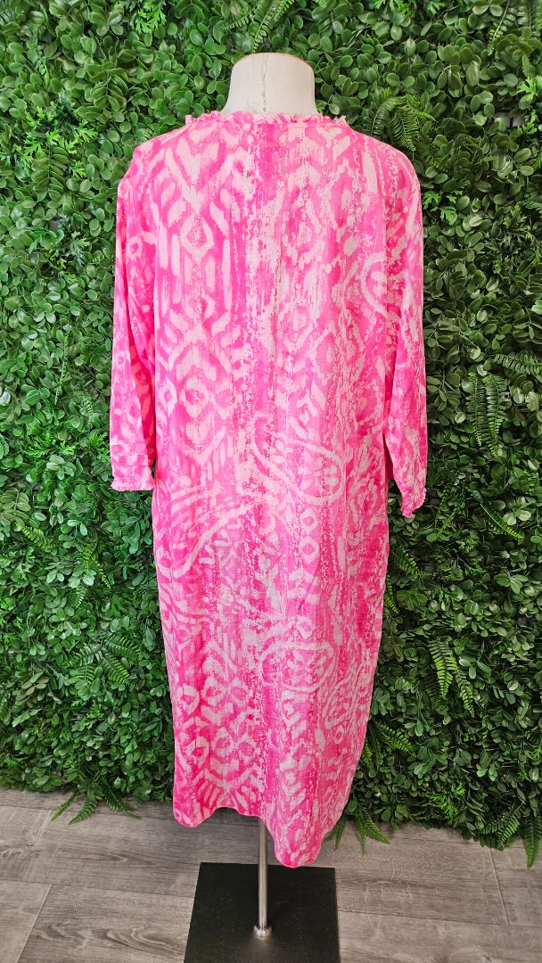 Orientique Pink Print Cotton Dress (16)