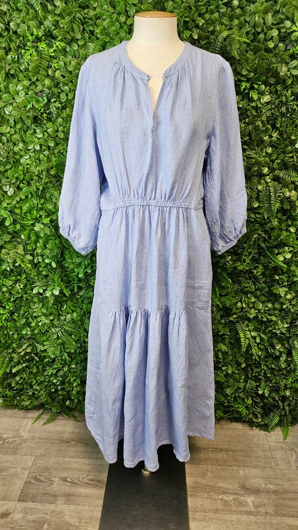 Trenery Blue Linen Dress (14)