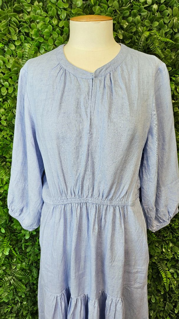 Trenery Blue Linen Dress (14)