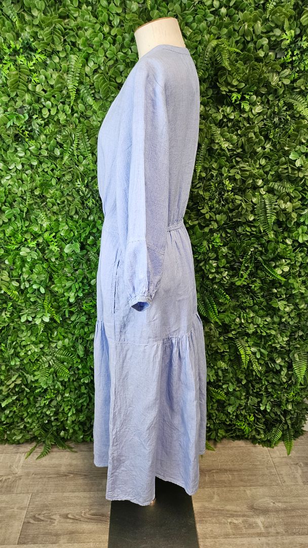 Trenery Blue Linen Dress (14)
