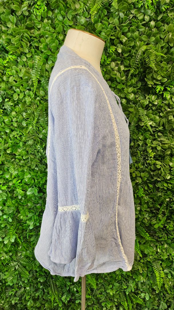 Drama The Label Blue Peasant Top (14)