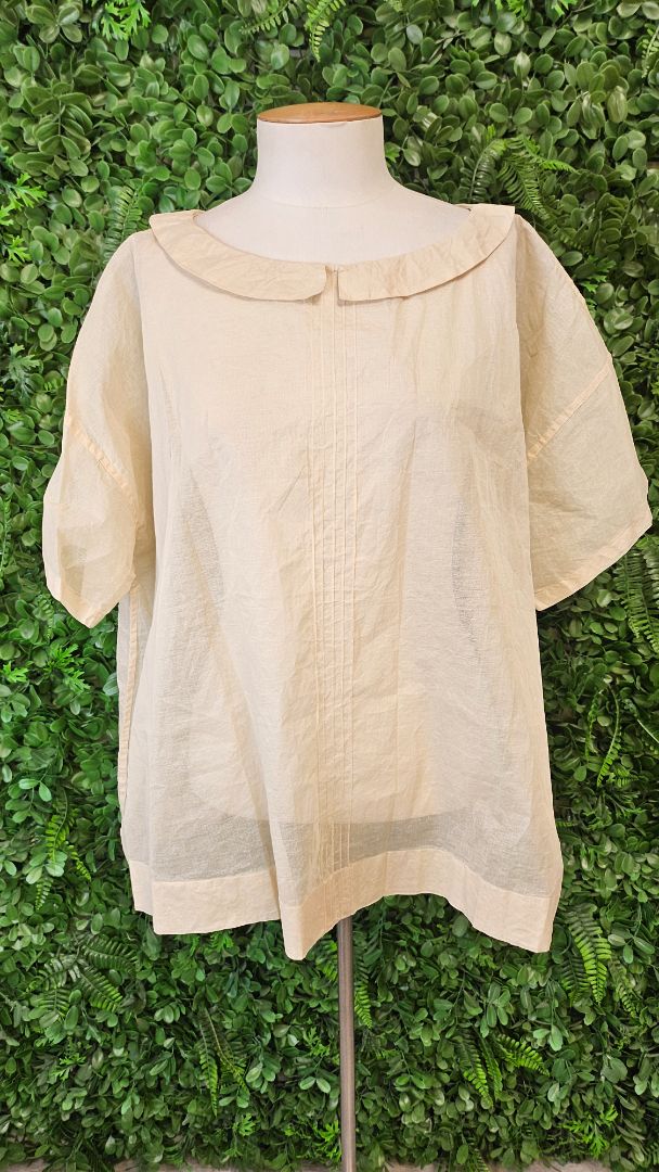 Meg By Design Ecru Peter Pan Collar Top (14-16)