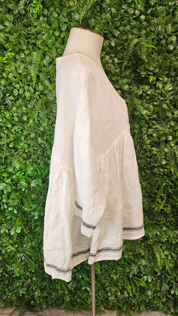 Meg By Design Off White Linen Top (OSFM)