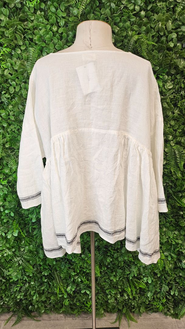 Meg By Design Off White Linen Top (OSFM)