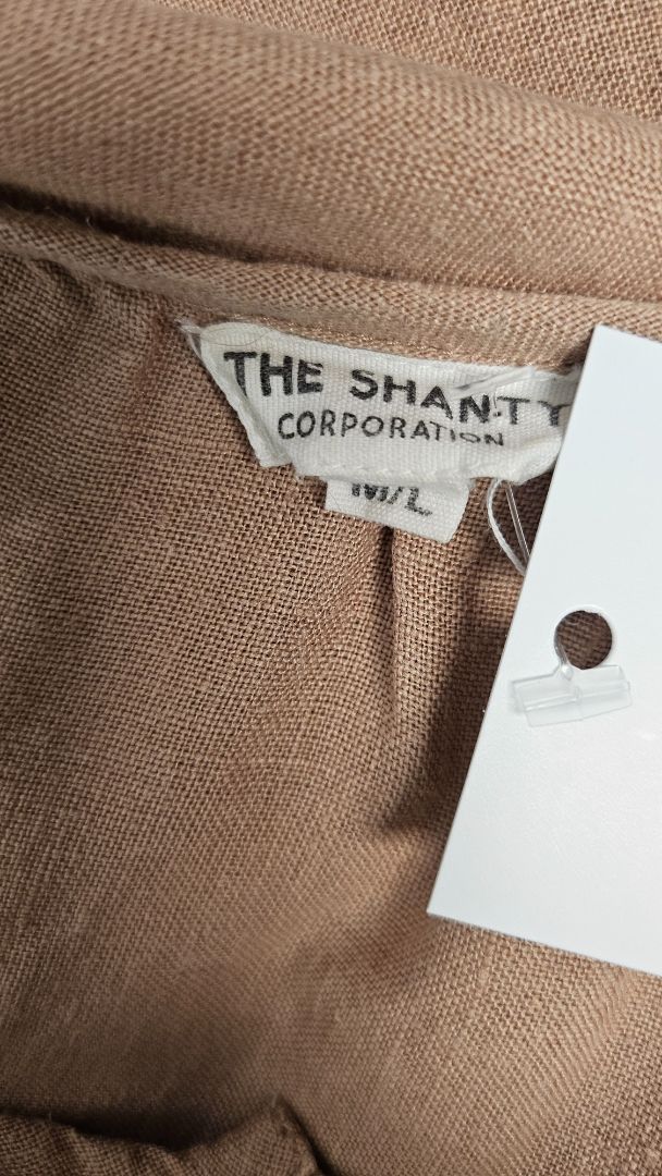 The Shanty Tan Oversized Linen Top (14-16)