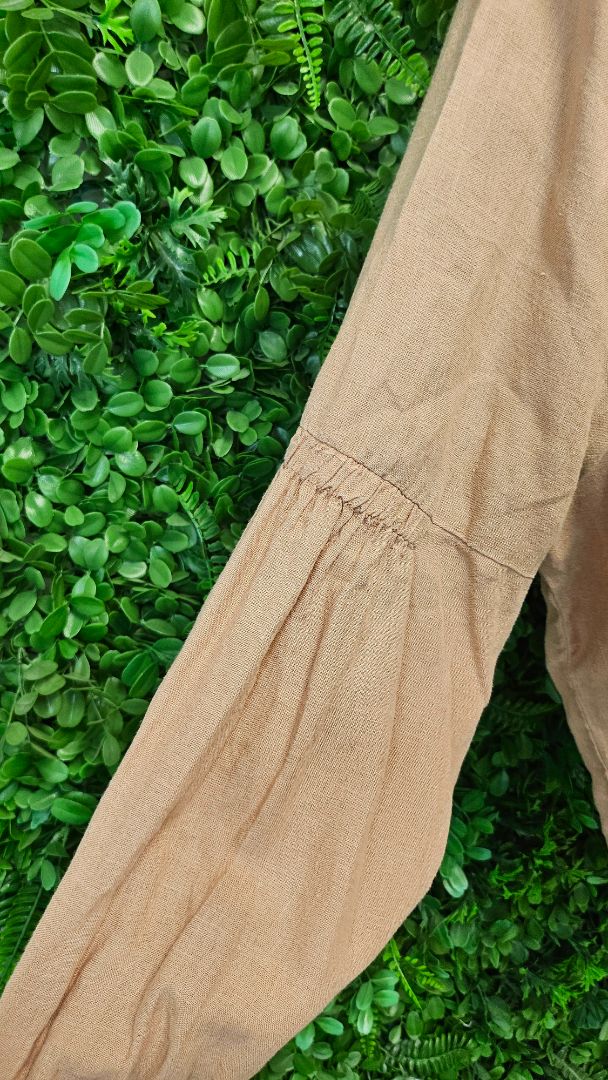 The Shanty Tan Oversized Linen Top (14-16)