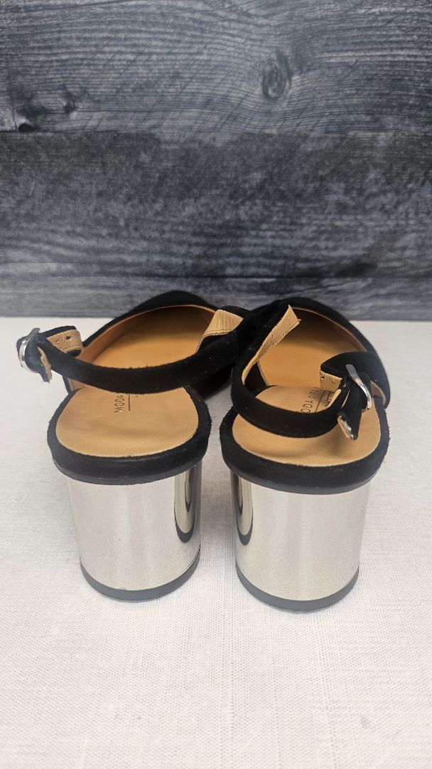 Moda di Fausto Black Suede Slingback (40)