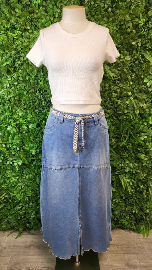 Lania The Label Light Denim Midi Skirt (14)