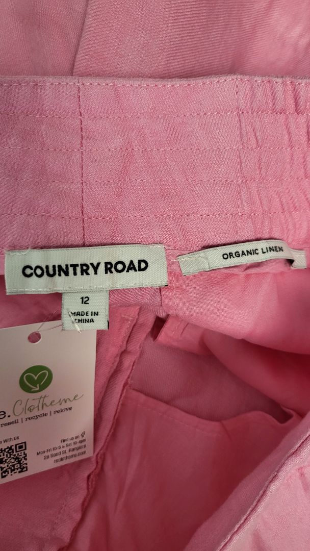 Country Road Pink Linen Blend Shorts (12)
