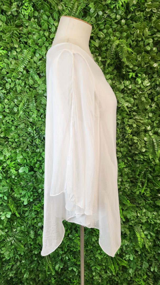 Made In Italy Off White Floaty Top (8-10)