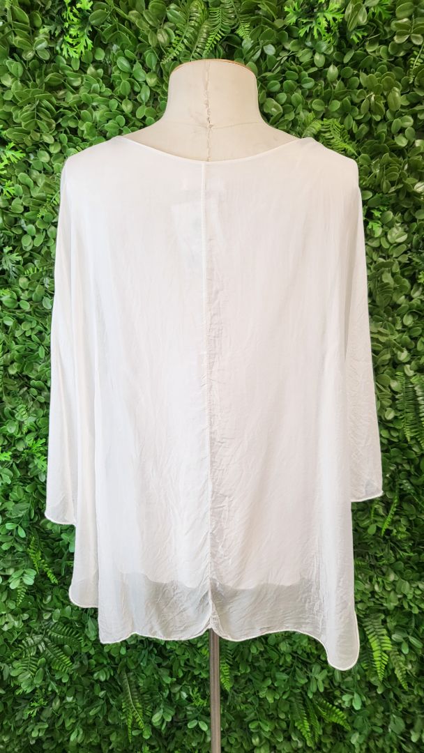 Made In Italy Off White Floaty Top (8-10)