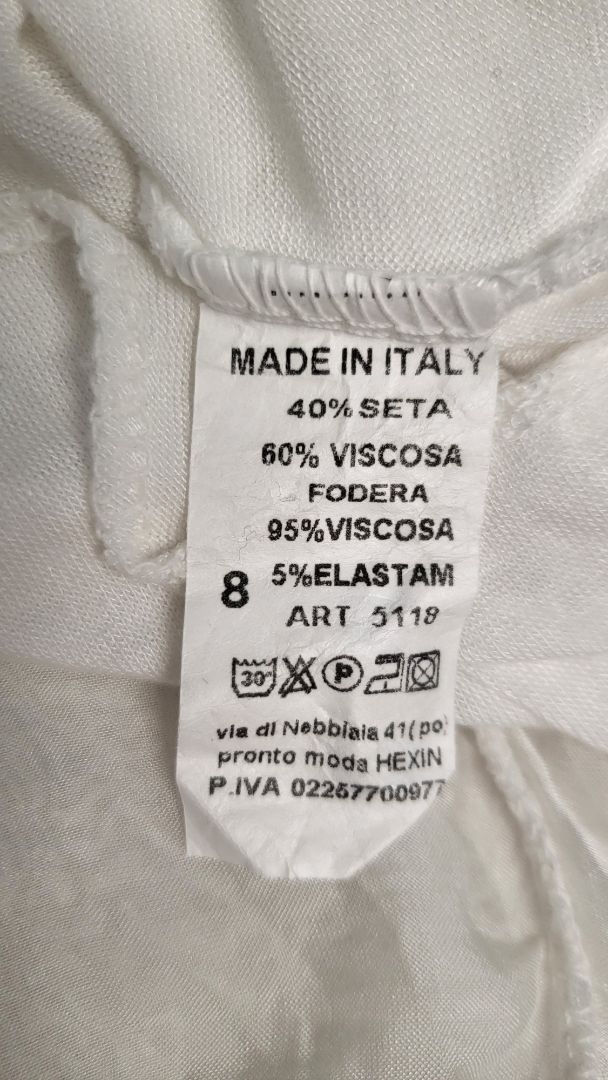 Made In Italy Off White Floaty Top (8-10)