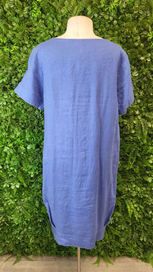 Blackstone Blue Linen Shift Dress (12)