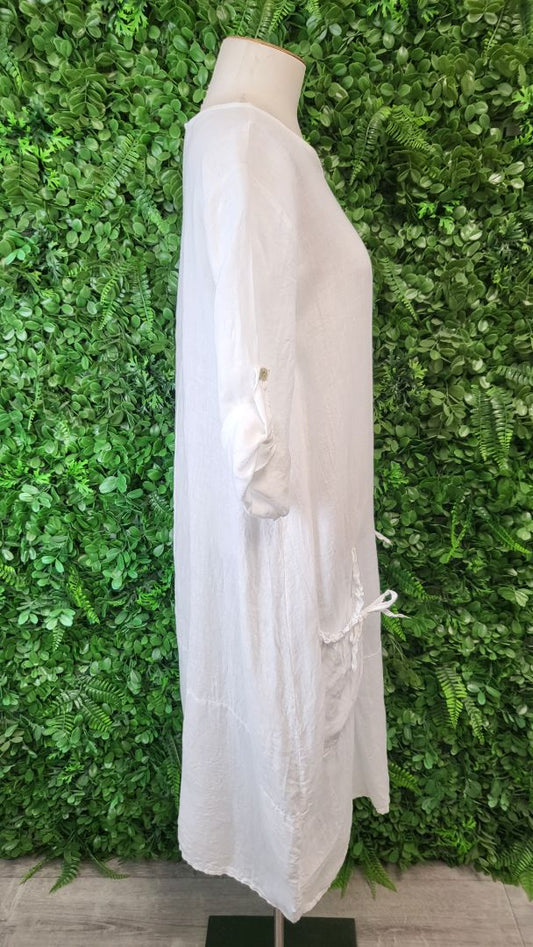 Made In Italy White Linen Dress (12)
