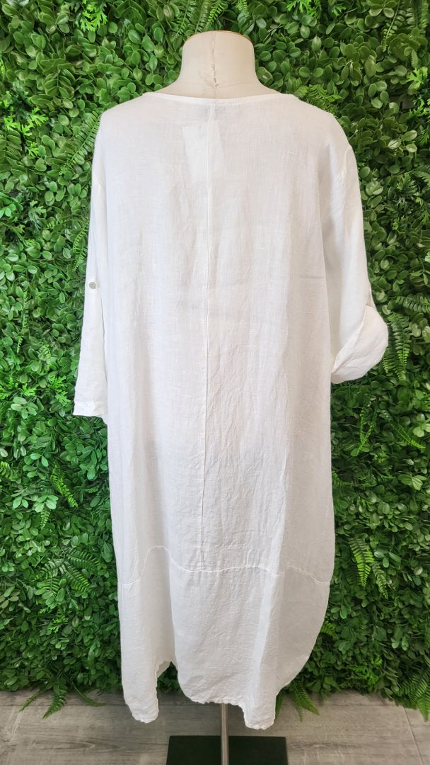 Made In Italy White Linen Dress (12)