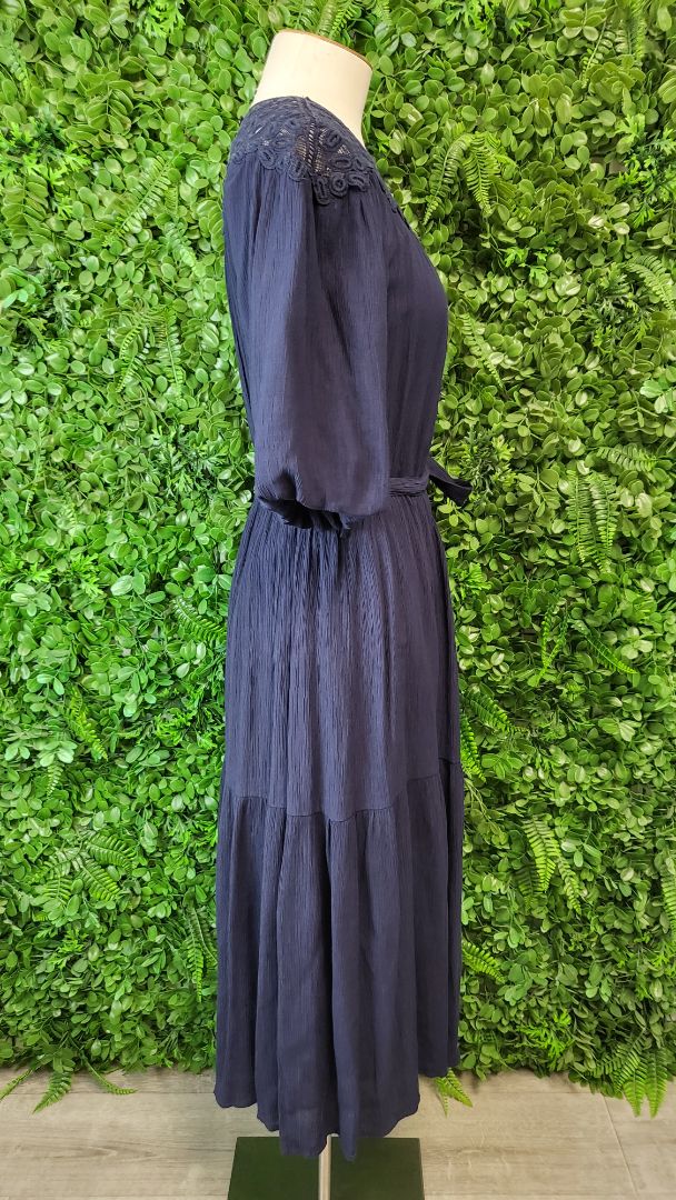 Witchery Navy Braid Yoke Dress (10)