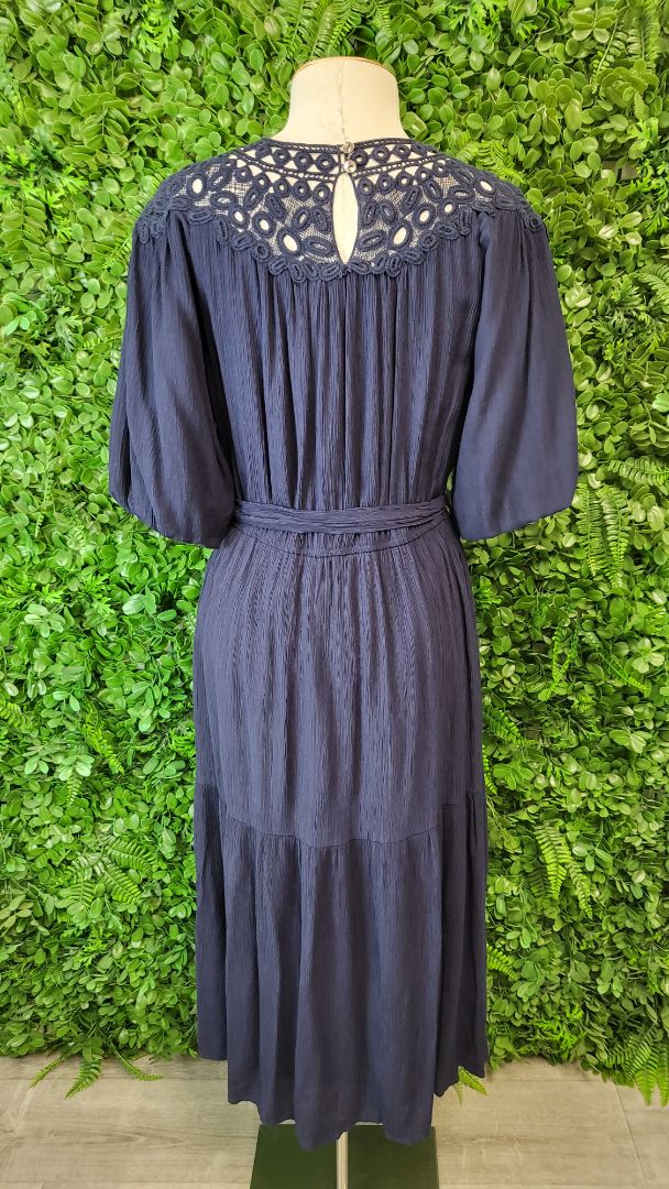 Witchery Navy Braid Yoke Dress (10)