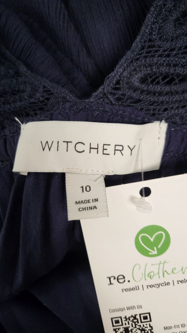 Witchery Navy Braid Yoke Dress (10)