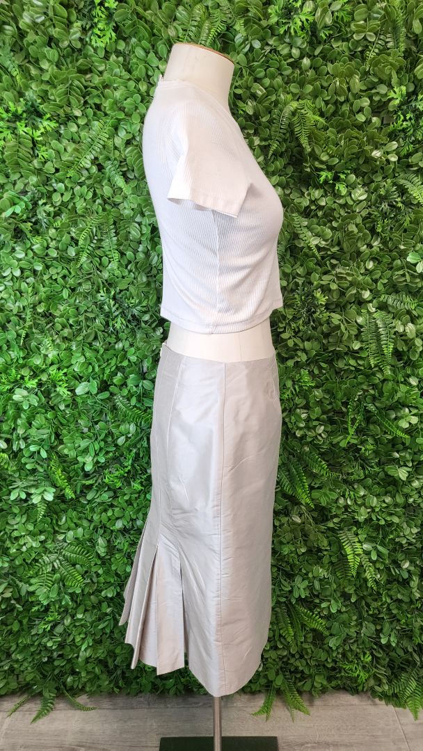 Wayne Cooper Silver Silk Skirt (12)