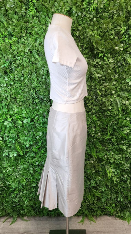Wayne Cooper Silver Silk Skirt (12)